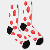 Chaussette Adorables pois à l'aquarelle l Rouge et blanc (Droite)