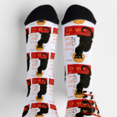 Chaussette Affiche Classique Chat Noir de Steinlen en Noir (Haut)