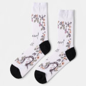 Chaussette Affirmation de gratitude. Floraison de l'état d'es (Gauche)