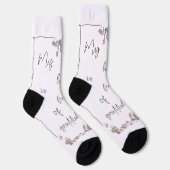 Chaussette Affirmation de gratitude. Floraison de l'état d'es (Droite)
