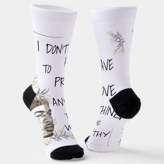 Chaussette Affirmation de valeur personnelle positive (Angulaire)