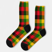 Chaussette  African Rasta Reggae Colours Plaid Pattern Design (Gauche)