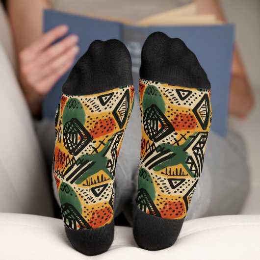 Chaussette Afrique Amhara Éthiopie Motif ethnique 2 (Fond)