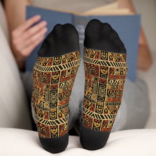 Chaussette Afrique Amhara Éthiopie Motif ethnique 4 (Fond)