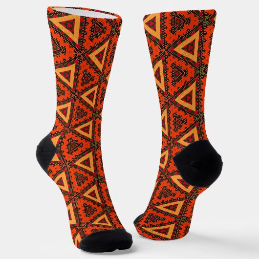 Chaussette Afro Pop Kente Red (Angulaire)