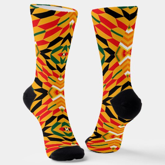 Chaussette Afro Pop Le Caire Impression Kente (Angulaire)