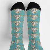 Chaussette Agneaux Mignons avec Accents Floraux et Patchwork (Haut)