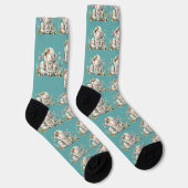 Chaussette Agneaux Mignons avec Accents Floraux et Patchwork (Droite)