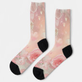 Chaussette Ailes de papier et Roses (Gauche)