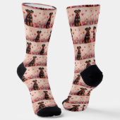 Chaussette Airedale avec des Roses - Saint-Valentin (Angulaire)