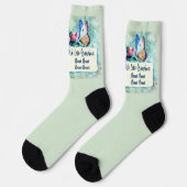 Chaussette Ajouter des noms, Grand-mère Rose Rose Floral bleu (Gauche)