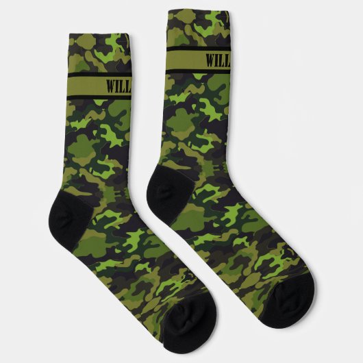 Chaussette Ajouter le nom Camouflage Vert Brown (Droite)