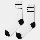 Chaussette Ajouter un nom Bandes noires sur Chaussettes blanc (Gauche)