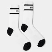 Chaussette Ajouter un nom Bandes noires sur Chaussettes blanc (Droite)