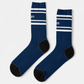 Chaussette Ajouter un nom Blancs sur Bleu foncé (Gauche)
