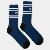 Chaussette Ajouter un nom Blancs sur Bleu foncé (Droite)