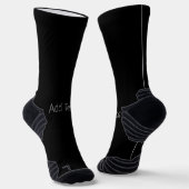 Chaussette Ajouter un nom de texte imprimé sur fond noir Homm (Angulaire)