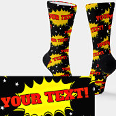Chaussette Ajouter un nom ou un texte Red Yellow Pop Art Burn