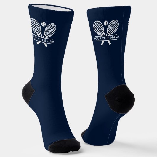 Chaussette Ajouter Votre Nom Club Tennis Team Navy Blue (Angulaire)