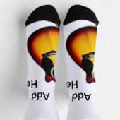 Chaussette Ajouter votre nom texte brun acoustique guitare éd (Haut)