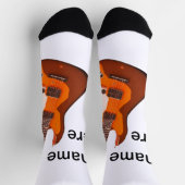 Chaussette Ajouter votre nom texte brun acoustique guitare éd (Haut)
