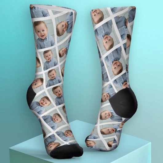 Chaussette Ajouter votre photo 1 pour faire un Motif - Blanc