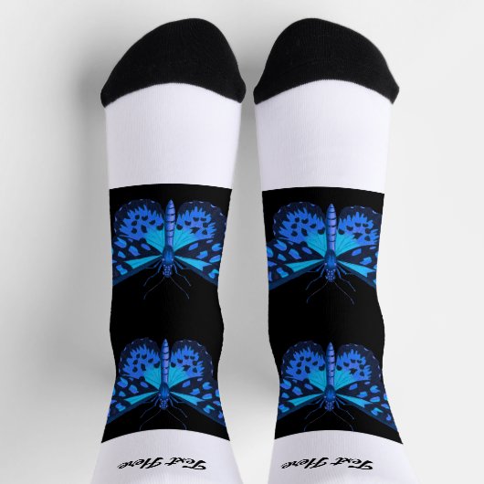 Chaussette Ajouter Votre Texte Beau Papillon Imprimé Hommes F (Haut)