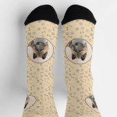 Chaussette Akita Peinture - Cute Original Chien Art (Haut)