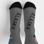 Chaussette Alaska et silhouette d'ours, drapeau américain (Haut)