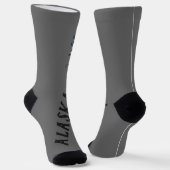 Chaussette Alaska et silhouette d'ours, drapeau américain (Angulaire)