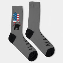 Alaska et silhouette d'ours, drapeau américain