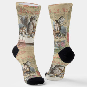 Chaussette Alice au pays des merveilles Mad Tea Party Art