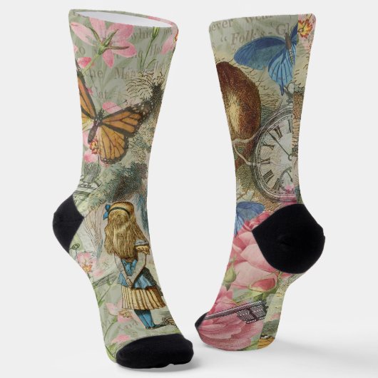 Chaussette Alice Cheshire Chat Wonderland Tree Garden (Angulaire)