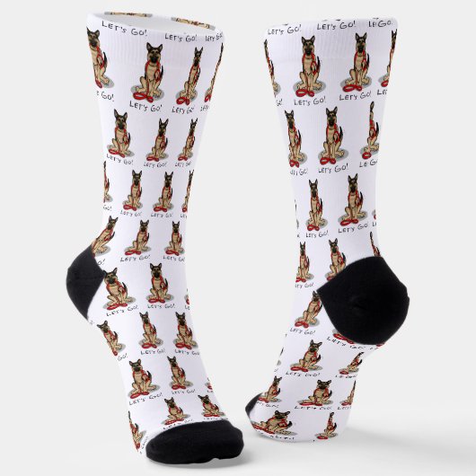 Chaussette Allons-y ! Promenons le Berger Allemand (noir et f (Angulaire)