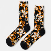 CHAUSSETTE ALOHA HAWAII (NOIR/ORANGE) (Gauche)