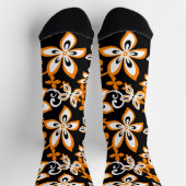 CHAUSSETTE ALOHA HAWAII (NOIR/ORANGE) (Haut)