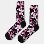 CHAUSSETTE ALOHA HAWAII (NOIR/ROSE) (Gauche)