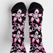 CHAUSSETTE ALOHA HAWAII (NOIR/ROSE) (Haut)
