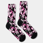 CHAUSSETTE ALOHA HAWAII (NOIR/ROSE) (Droite)