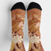 Chaussette Alphonse Mucha Art Nouveau Détail floral (Haut)