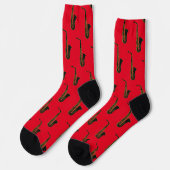 Chaussette Alto saxophone sur rouge (Gauche)