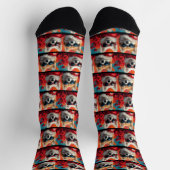 Chaussette American Eskimo Cœurs Roses Saint-Valentin (Haut)