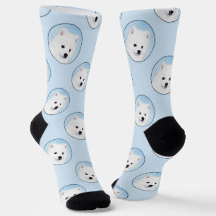 Chaussette American Eskimo Eskie Puppy Peinture Cute Chien Ar
