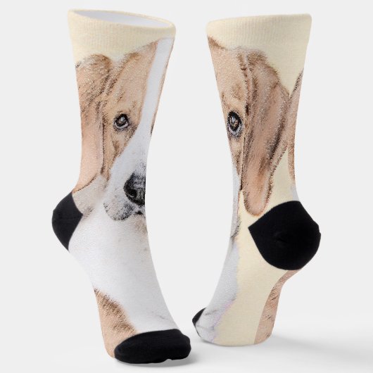 Chaussette American Foxhound Painting - Joli art original chi (Angulaire)