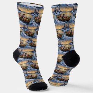 Chaussette American Staffordshire Terrier Bateau de Noël