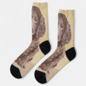 Chaussette American Water Spaniel Peinture - Original Dog Art (Gauche)