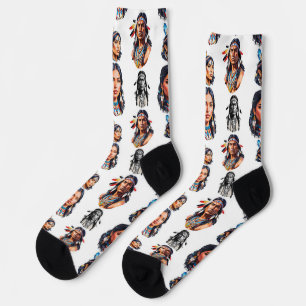 Chaussette Amérindiens Amérindiens Conception Motif