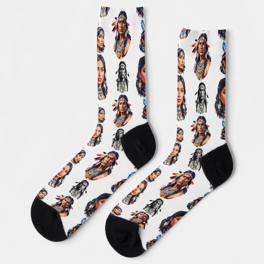 Chaussette Amérindiens Amérindiens Conception Motif (Gauche)