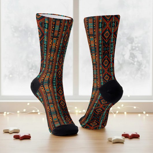 Chaussette Amérindiens Motifs Boho Culture Arts Abstraits