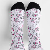Chaussette Amor con flores de corazones (Haut)